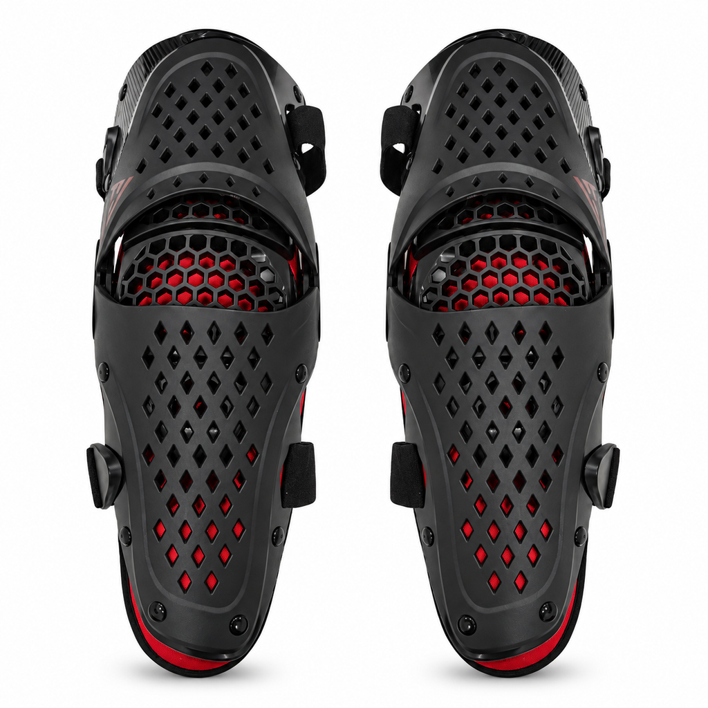 Black Riding Knee Guard with Ventilated PP Shell