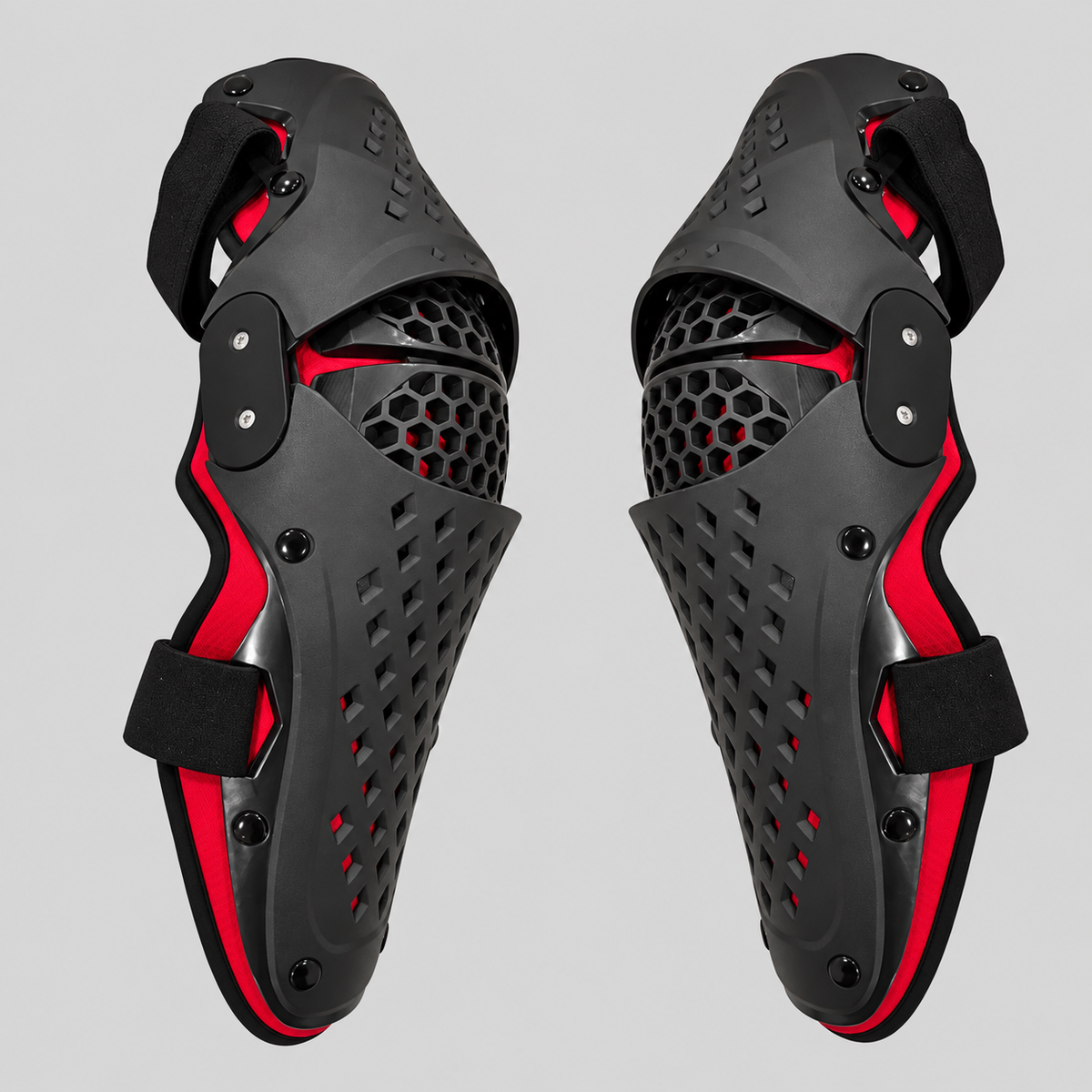 Black Riding Knee Guard with Ventilated PP Shell