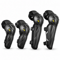 Black Motorcycle Knee and Shin Protector with Straps