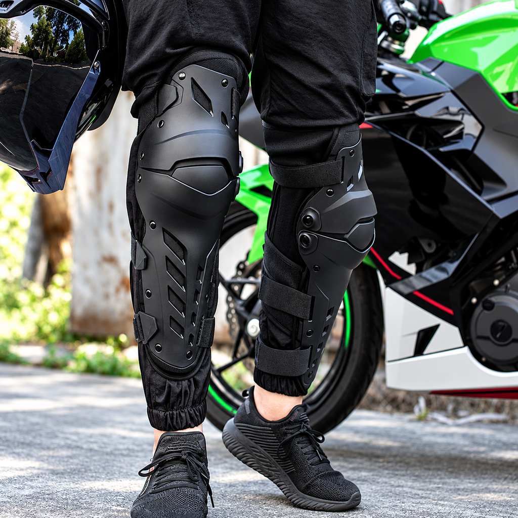 Adjustable Riding Knee Guards with Extended Shin Coverage
