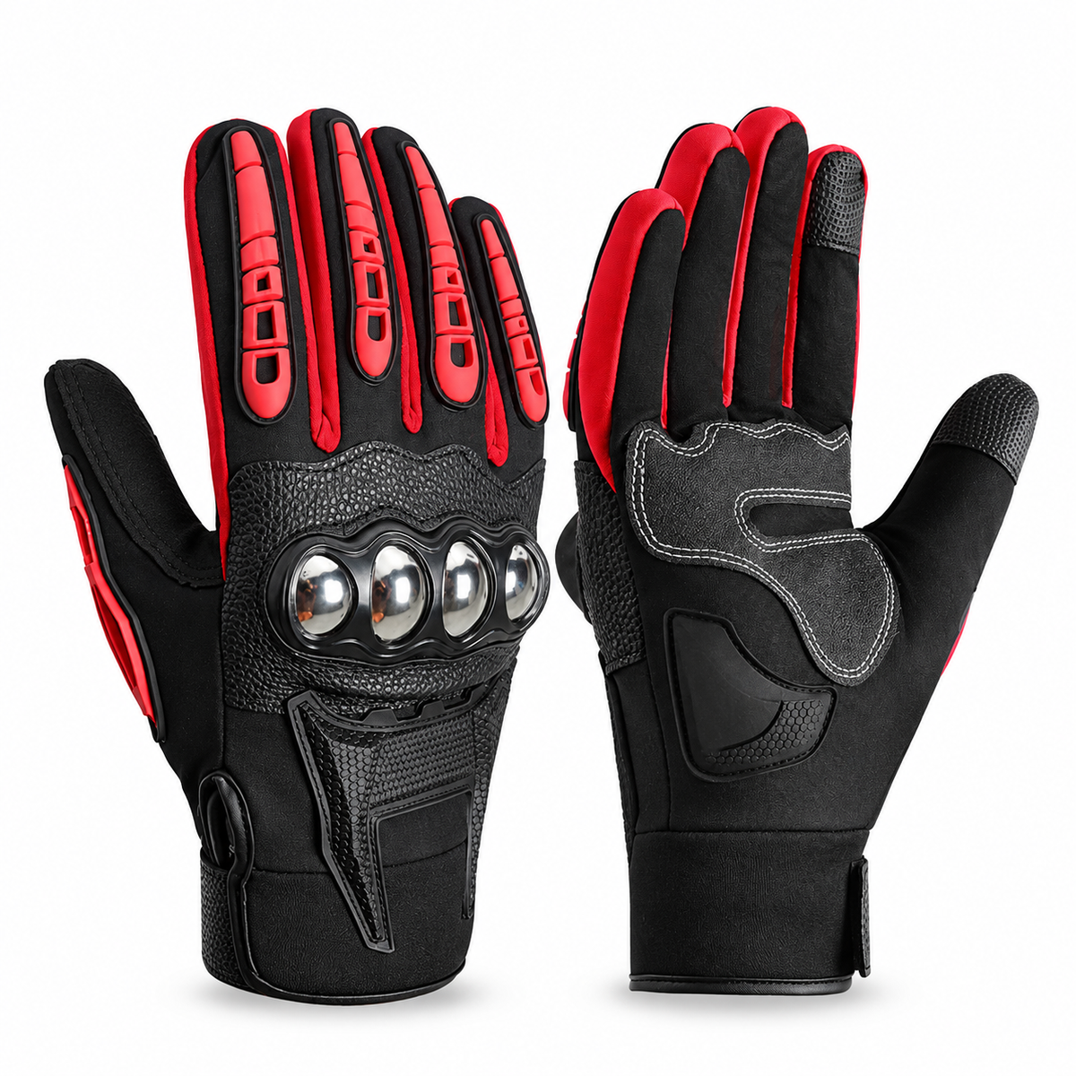 Full Finger Motorcycle Gloves with Adjustable Wrist Strap