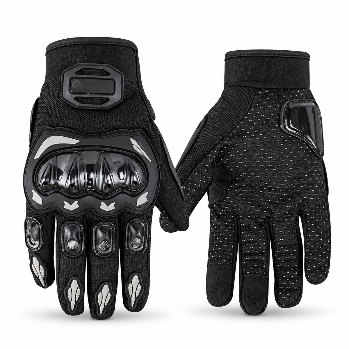 Black Full Finger Motorcycle Riding Gloves