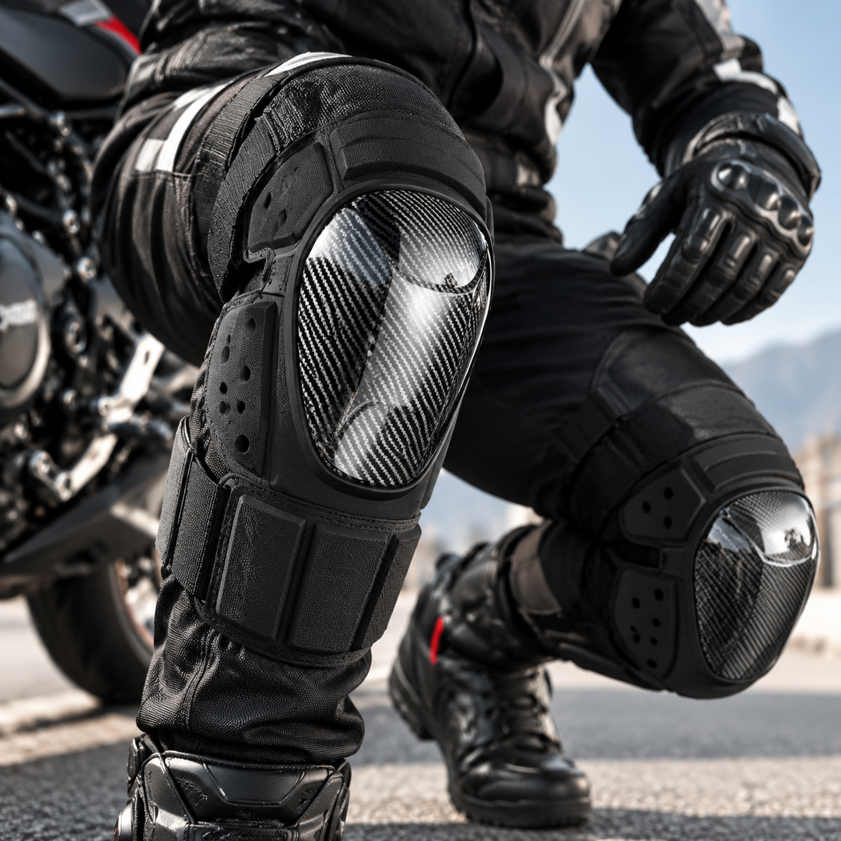 Motorcycle Knee and Elbow Pads Breathable Design